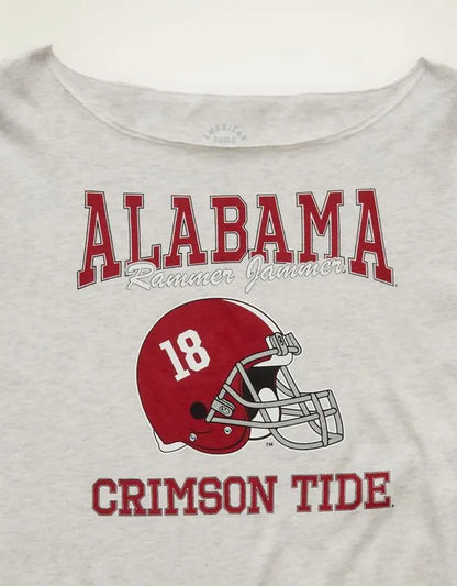 AE Alabama Crimson Tide Off-the-Shoulder Graphic T-Shirt