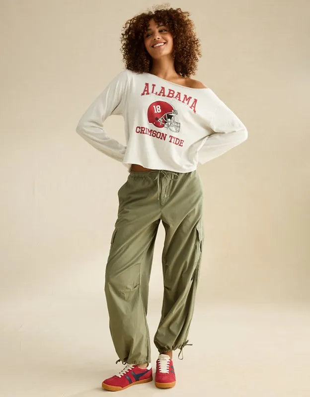 AE Alabama Crimson Tide Off-the-Shoulder Graphic T-Shirt