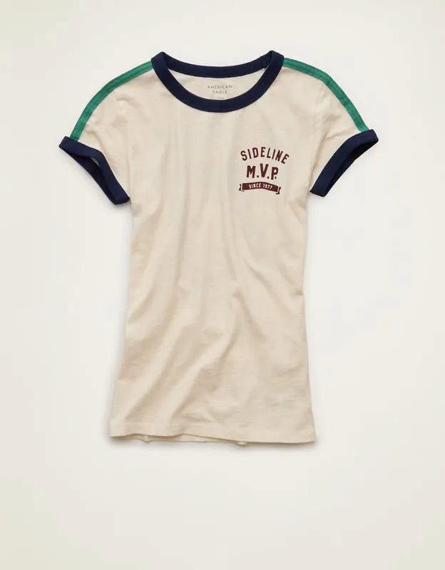 AE Fitted Graphic Ringer T-Shirt