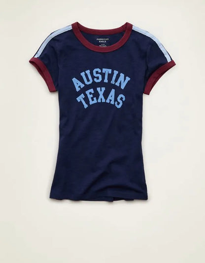 AE Fitted Graphic Ringer T-Shirt
