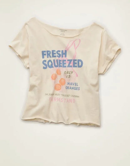 AE Off-the-Shoulder Graphic T-Shirt