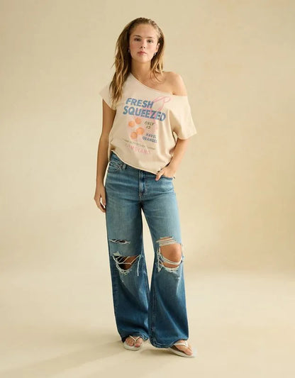 AE Off-the-Shoulder Graphic T-Shirt