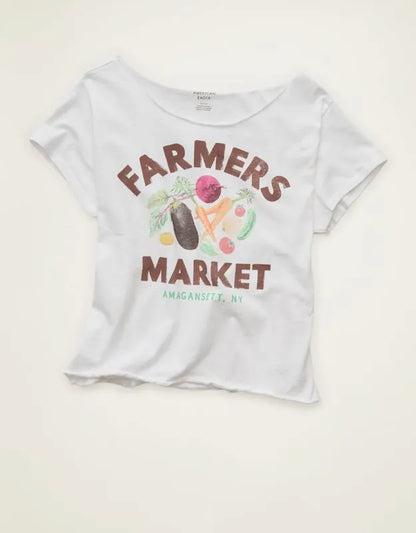 AE Off-the-Shoulder Graphic T-Shirt