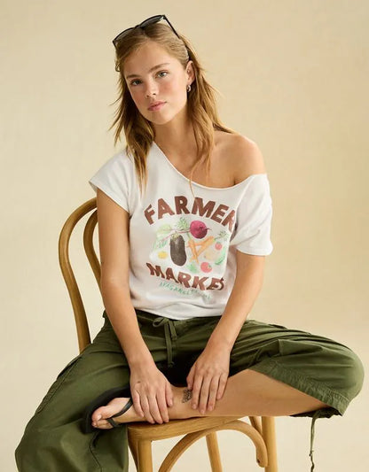 AE Off-the-Shoulder Graphic T-Shirt