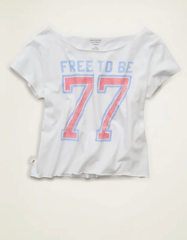 AE Off-the-Shoulder Americana Graphic T-Shirt