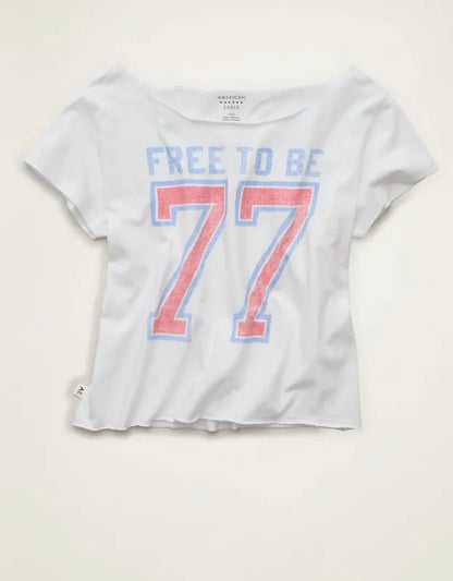 AE Off-the-Shoulder Americana Graphic T-Shirt