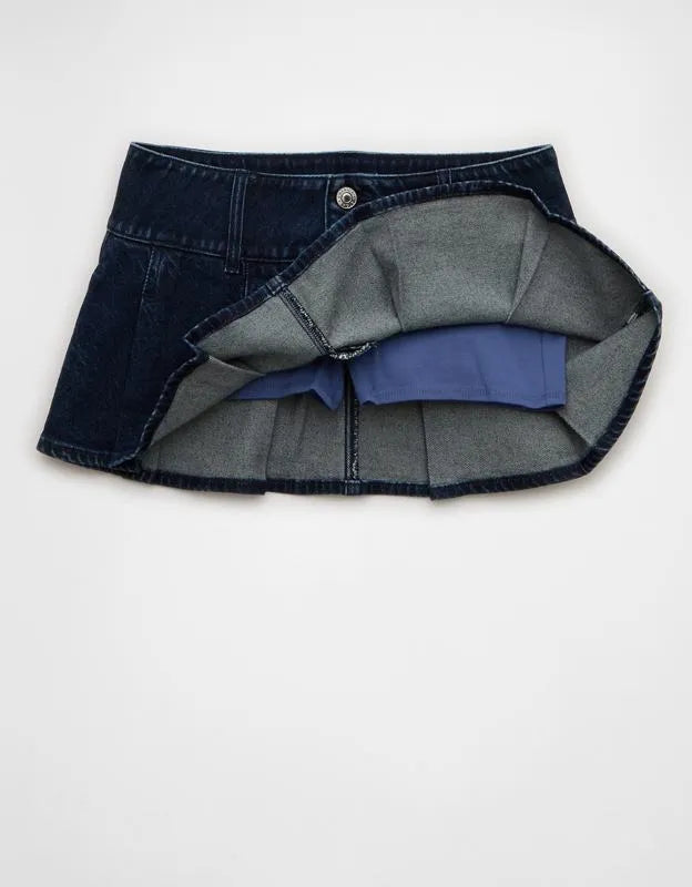 AE Super Low-Rise Pleated Micro Mini Skirt