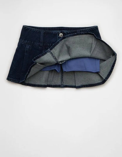 AE Super Low-Rise Pleated Micro Mini Skirt