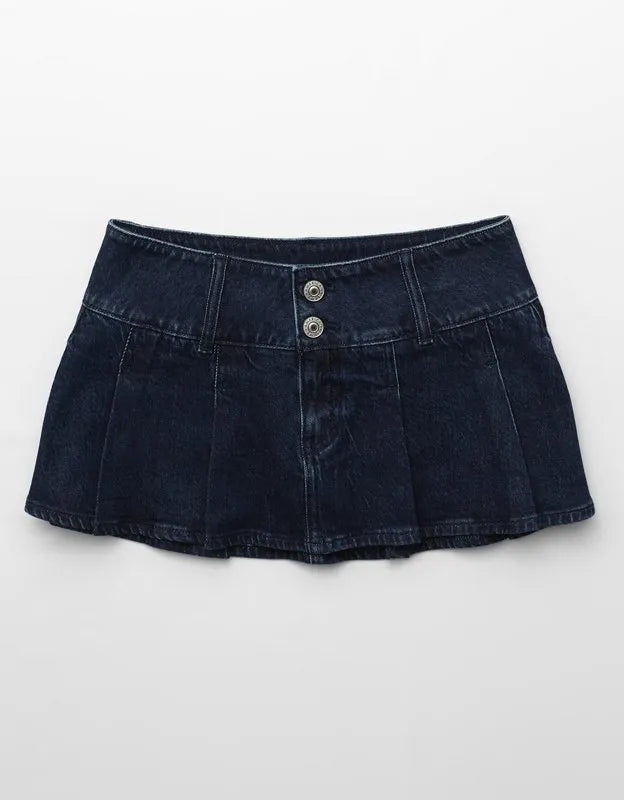 AE Super Low-Rise Pleated Micro Mini Skirt