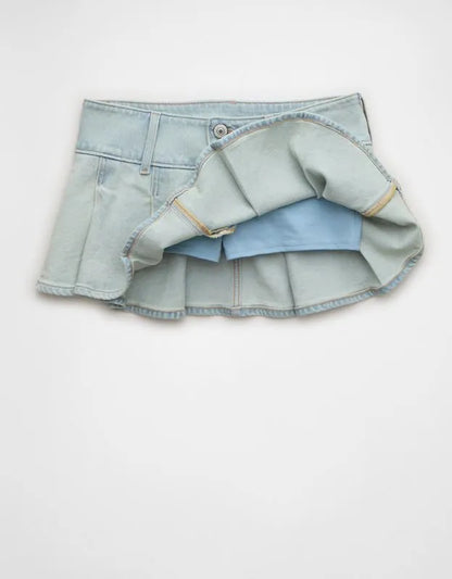 AE Super Low-Rise Pleated Micro Mini Skirt