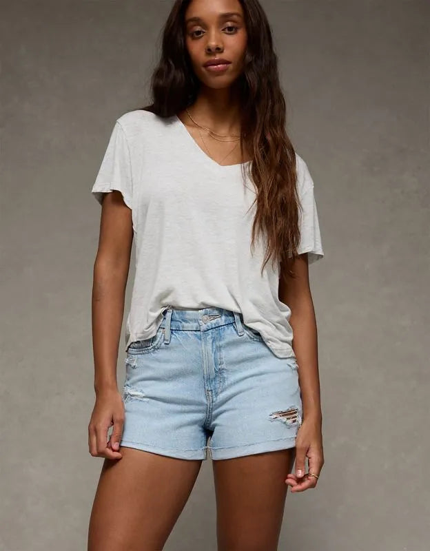 AE 3" Strigid Curvy Super High-Waisted Relaxed Denim Short