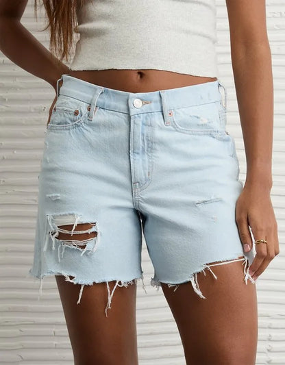 AE 6" Strigid Curvy Super High-Waisted Relaxed Denim Short