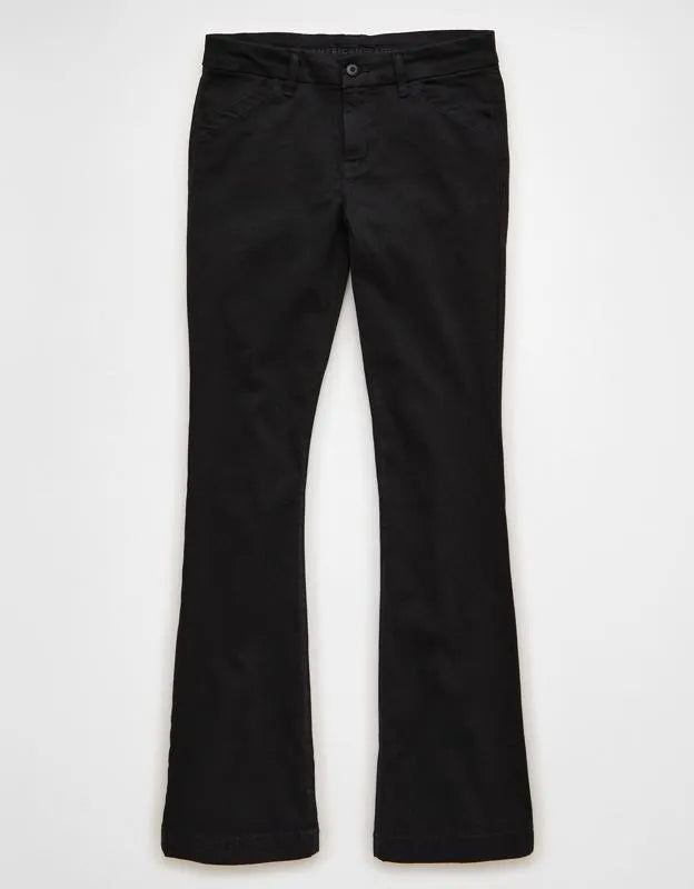 AE Stretch Low-Rise Kick Bootcut Khaki Pant