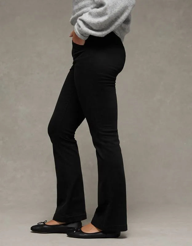 AE Stretch Low-Rise Kick Bootcut Khaki Pant
