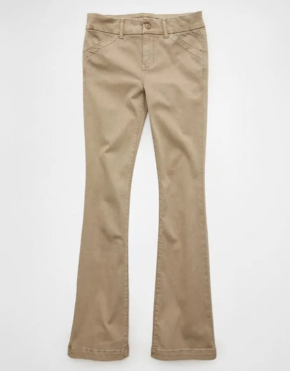AE Stretch Low-Rise Kick Bootcut Khaki Pant