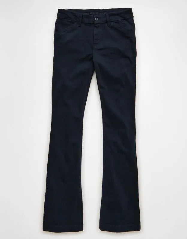 AE Stretch Low-Rise Kick Bootcut Khaki Pant
