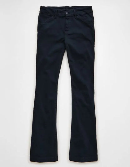 AE Stretch Low-Rise Kick Bootcut Khaki Pant