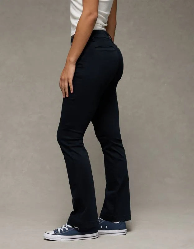 AE Stretch Low-Rise Kick Bootcut Khaki Pant