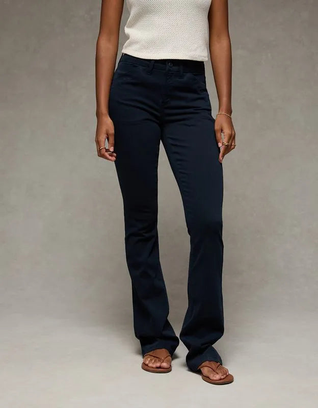 AE Curvy High-Waisted Kick Bootcut Khaki Pant