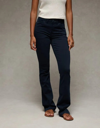 AE Curvy High-Waisted Kick Bootcut Khaki Pant