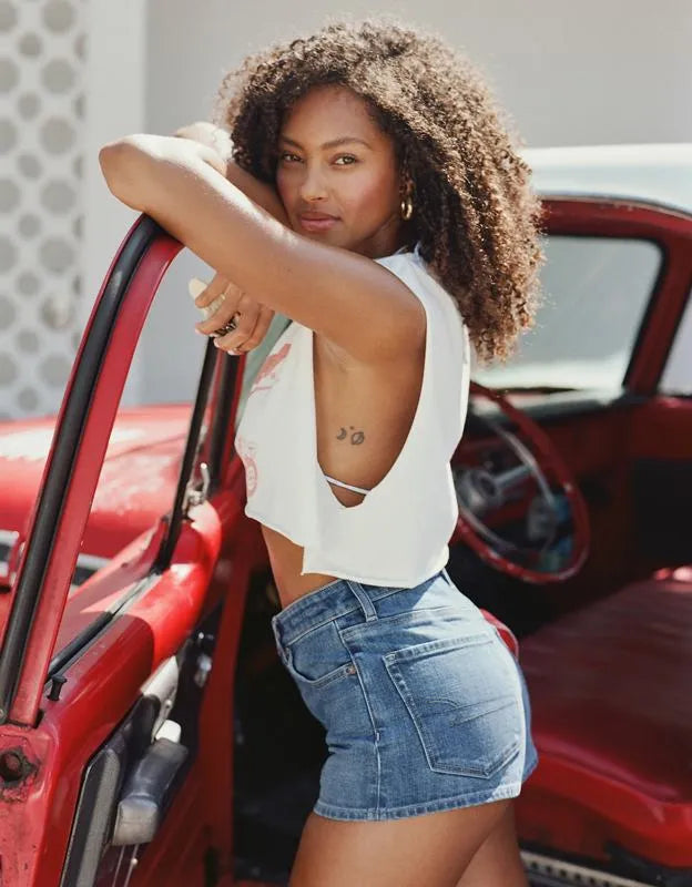 AE Stretch Super High-Waisted Cheeky Short