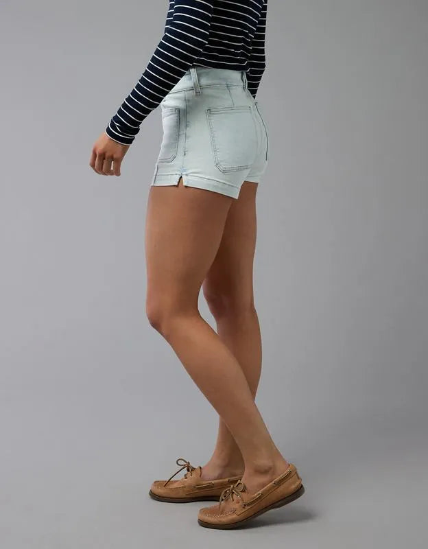 AE Next Level Ripped High-Waisted Denim Short Short