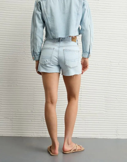 AE Strigid Ripped Super High-Waisted Relaxed Denim Short