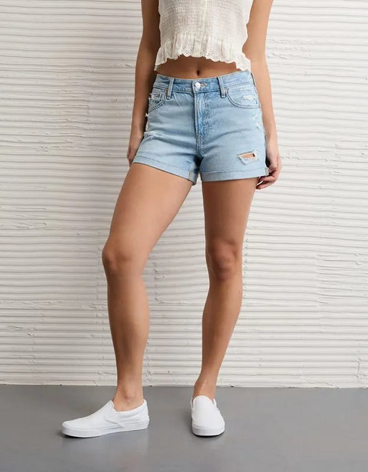 AE Strigid Super High-Waisted Relaxed Denim Short