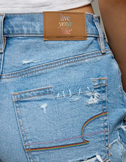 AE Pride 3" Strigid Super High-Waisted Relaxed Denim Short