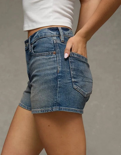 AE Strigid Super High-Waisted Relaxed Denim Short