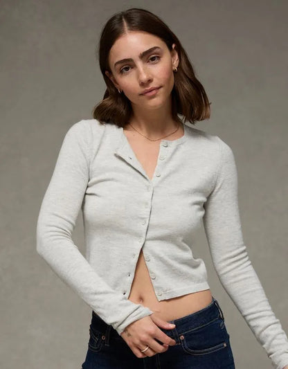 AE Classic Slim Button-Up Cardigan