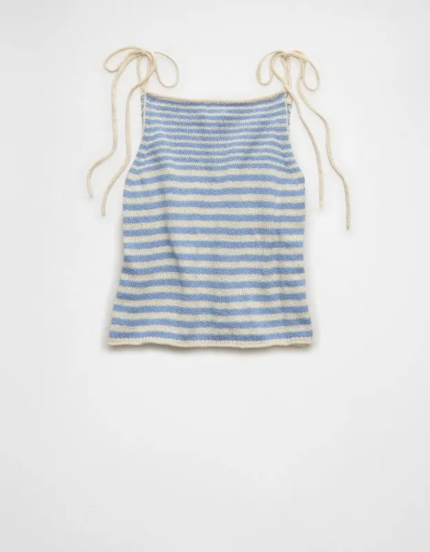 AE Tie-Strap Cropped Sweater Tank Top