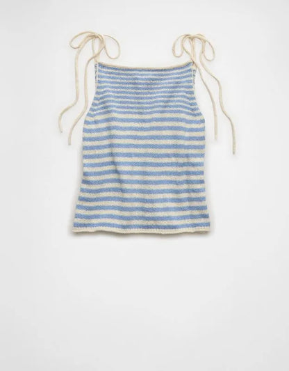 AE Tie-Strap Cropped Sweater Tank Top