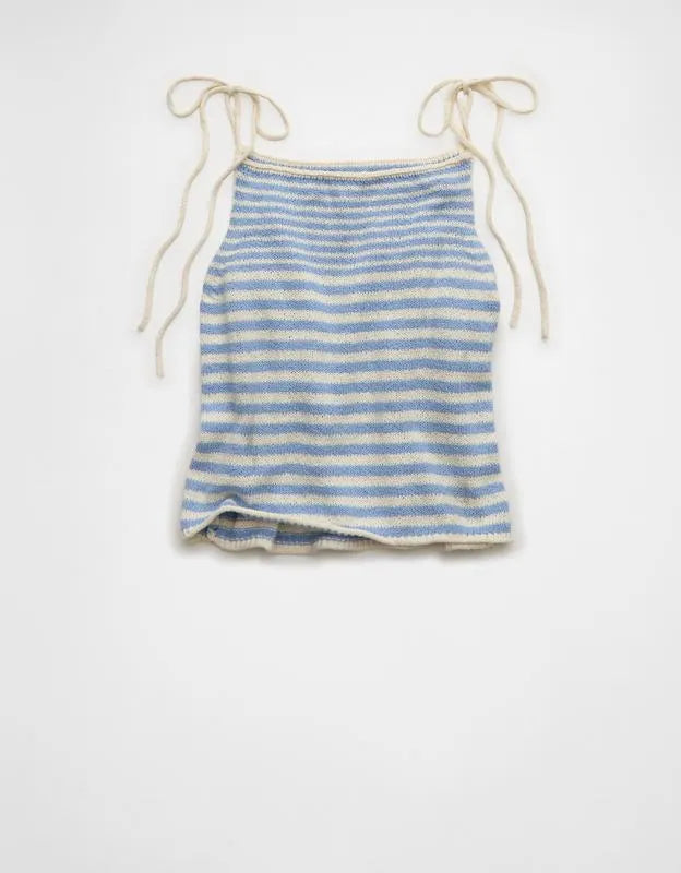 AE Tie-Strap Cropped Sweater Tank Top