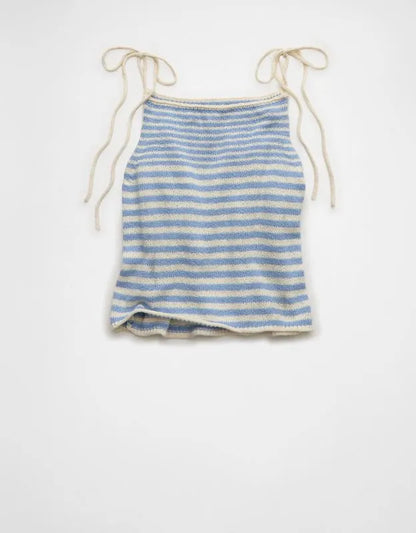 AE Tie-Strap Cropped Sweater Tank Top