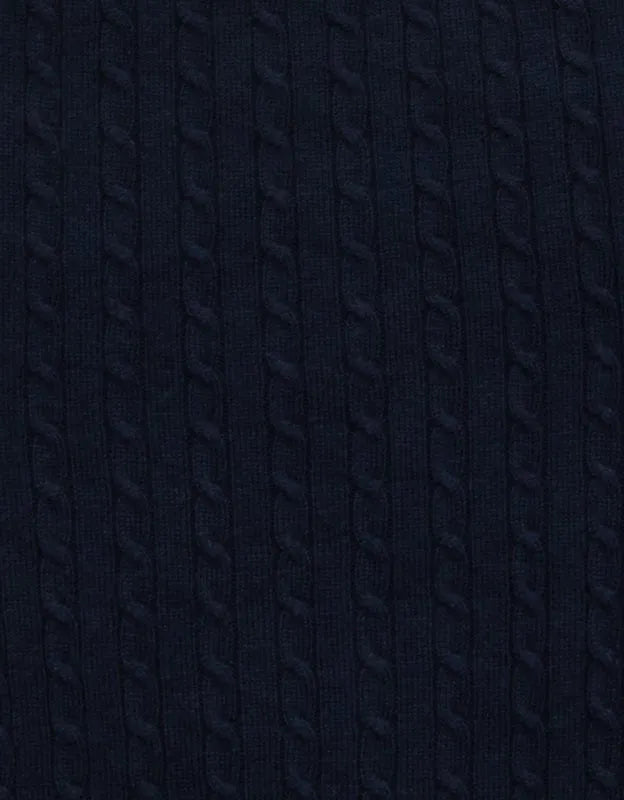 AE Fitted Off-the-Shoulder Cable Knit Sweater