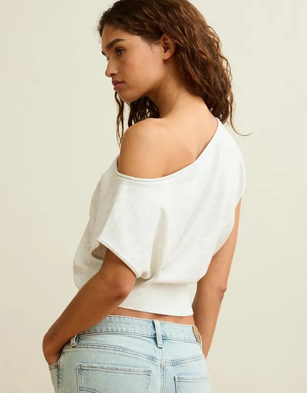 AE Off-the-Shoulder Cinched Sweater Tee
