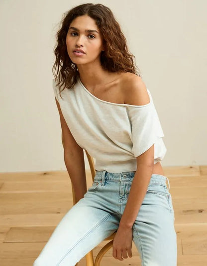 AE Off-the-Shoulder Cinched Sweater Tee