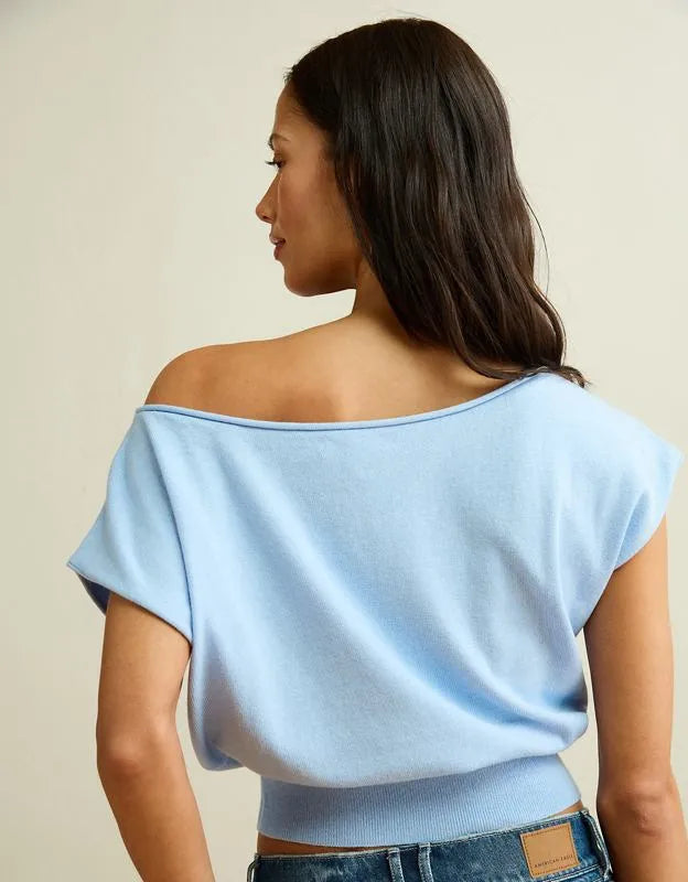 AE Off-the-Shoulder Cinched Sweater Tee