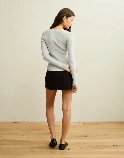 AE Fitted Keyhole Sweater Top