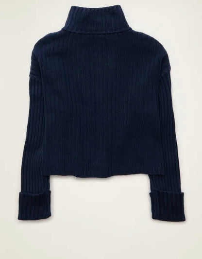 AE Button Up Mock Neck Cardigan Sweater