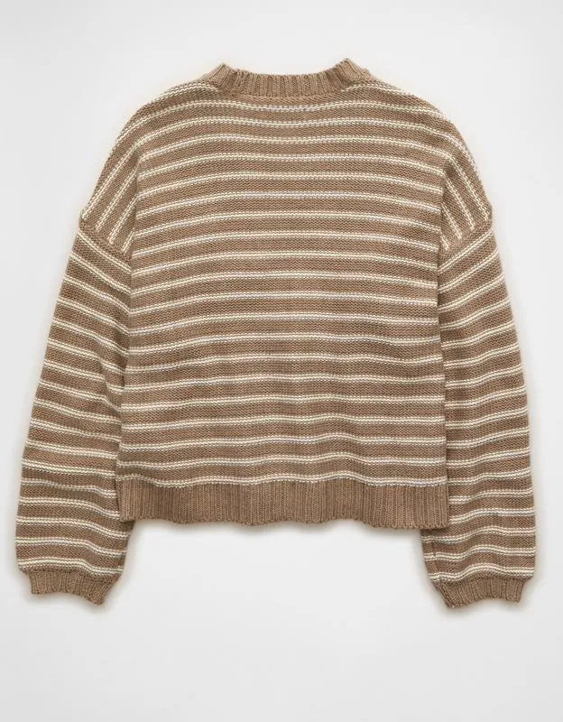AE Balloon-Sleeve Open-Front Cardigan