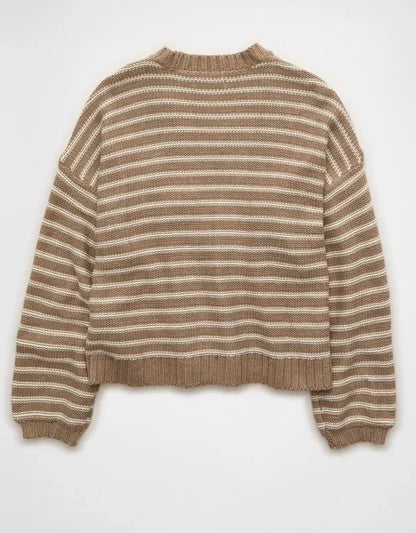 AE Balloon-Sleeve Open-Front Cardigan