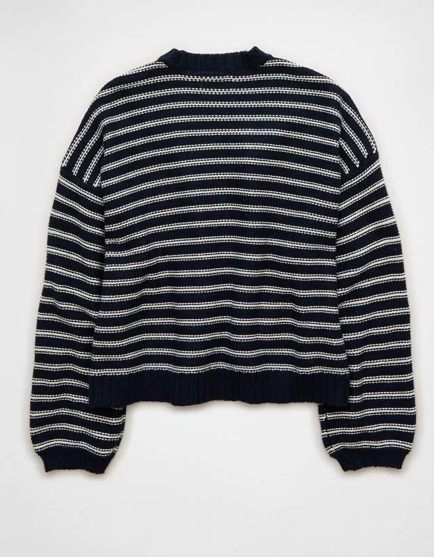 AE Balloon-Sleeve Open-Front Cardigan