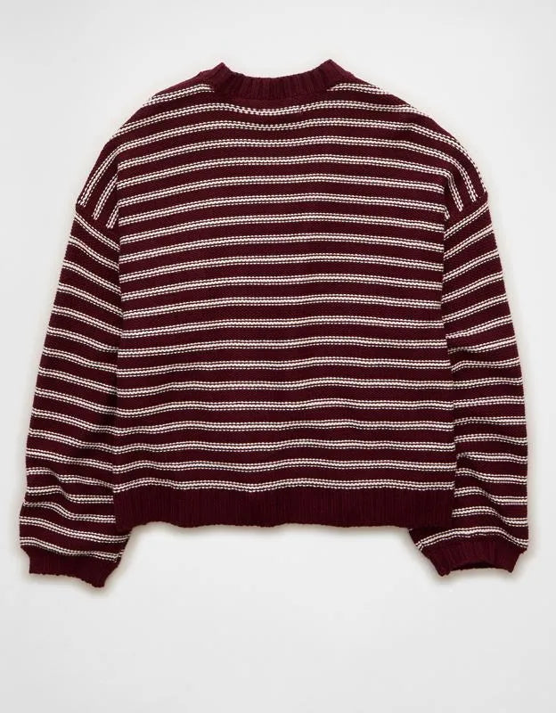 AE Balloon-Sleeve Open-Front Cardigan