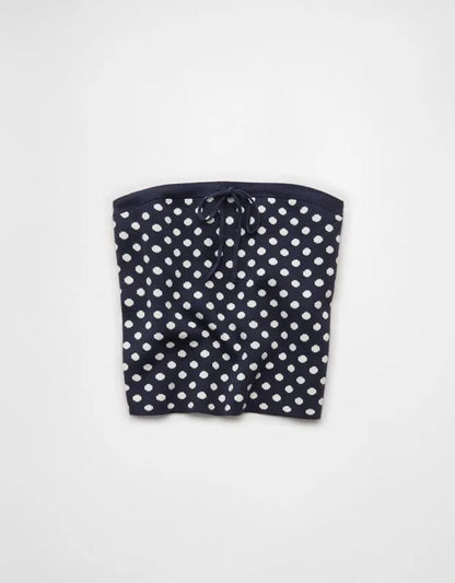 AE Fitted Tie-Front Sweater Tube Top