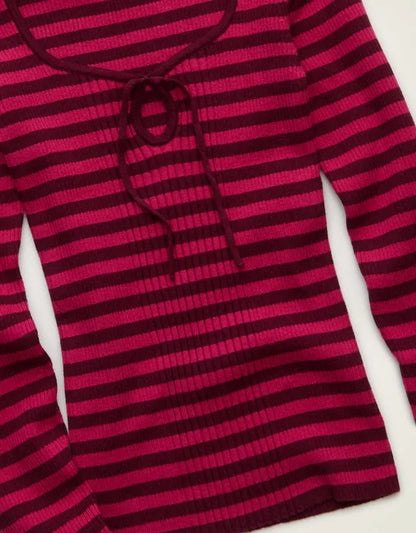 AE Fitted Keyhole Sweater Top