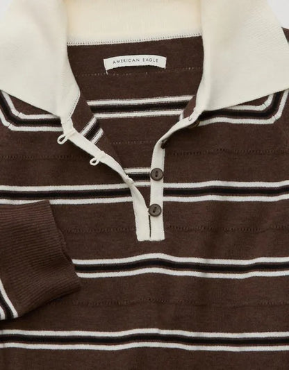 AE Oversized Button Up Sweater Polo