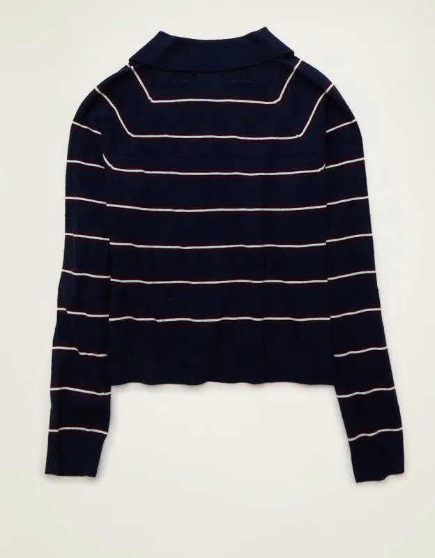 AE Oversized Button Up Sweater Polo