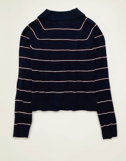 AE Oversized Button Up Sweater Polo